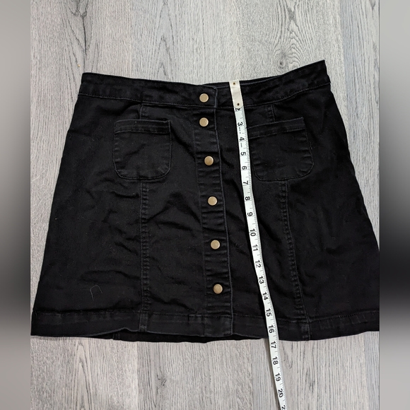 Amnesia black Denim Jeans skirt size Large Goth Alt Y2K - Picture 5 of 9